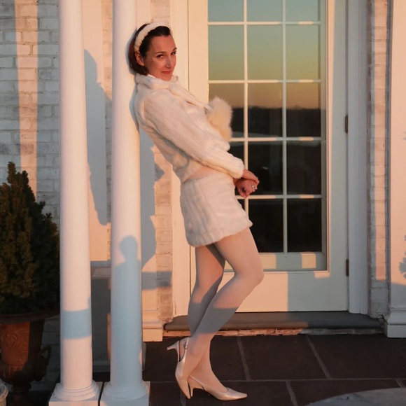 Buci NYC Snow Queen Ivory Faux Fur Cropped Jacket Size S - Picture 2 of 9